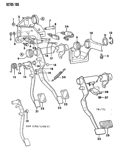1992 Dodge Colt Brake Pedal Diagram