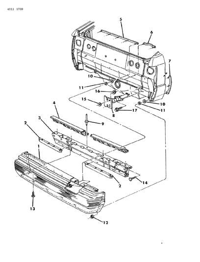 1984 Chrysler Laser Fascia, Bumper Rear Diagram