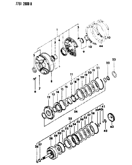 1988 Dodge Colt Oil Pump & Clutch Diagram