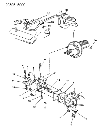 1990 Dodge Ram Wagon Booster - Power Brake Diagram