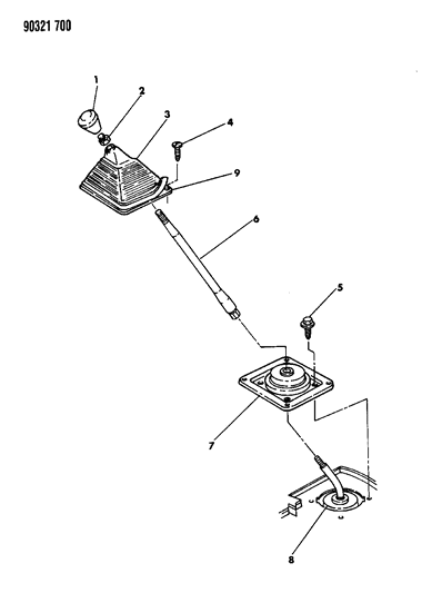 1990 Dodge W150 Controls, Gearshift Diagram 2