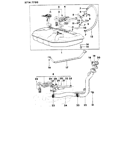 1986 Dodge Colt RETAINER-Fuel Filler Pipe Diagram for MS660031