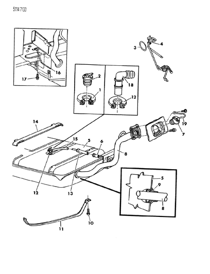 1985 Dodge Caravan Fuel Tank & Fuel Filler Diagram