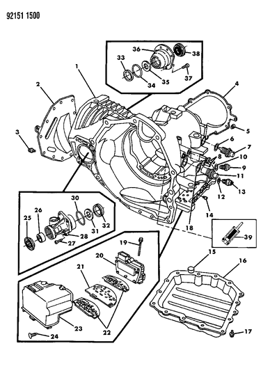 1992 Chrysler Town & Country Case, Extension And Solenoid Diagram