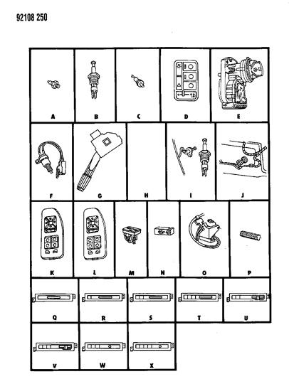 1992 Dodge Grand Caravan Switch-Multi Function Diagram for 4638063