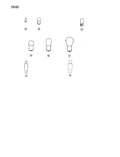 1985 Chrysler LeBaron Bulb Cross Reference Diagram