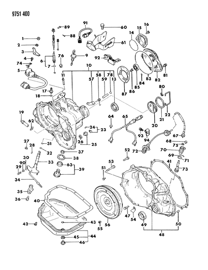 1989 Dodge Colt Case & Miscellaneous Parts Diagram