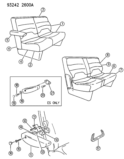 1993 Dodge Grand Caravan Rear Seat Diagram 7