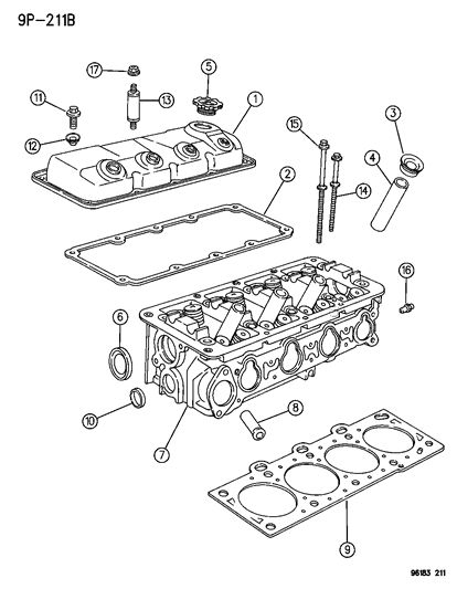 1996 Chrysler Sebring Cylinder Head Diagram 2