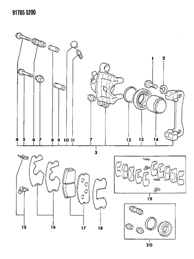 1991 Dodge Colt Front Brakes Diagram 2