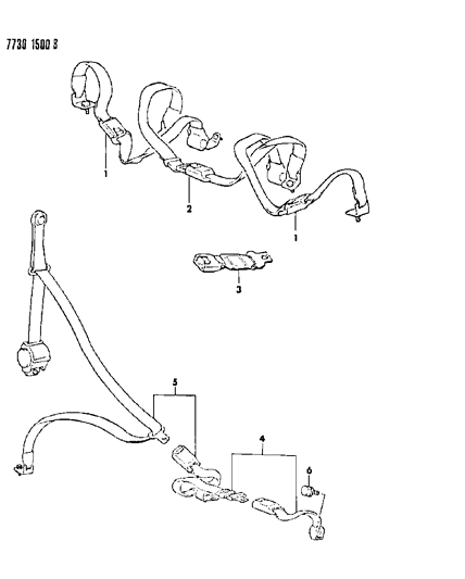 1988 Dodge Colt Belt Seat Rear Diagram