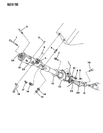 1990 Dodge Ram Wagon Intermediate Steering Shaft Diagram for 4115876