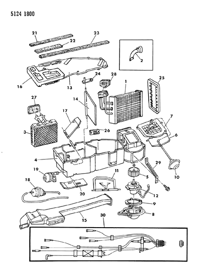 1985 Dodge Caravan Air Conditioner & Heater Unit Diagram