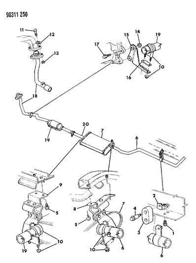 1993 Dodge Dakota Exhaust System Diagram 1