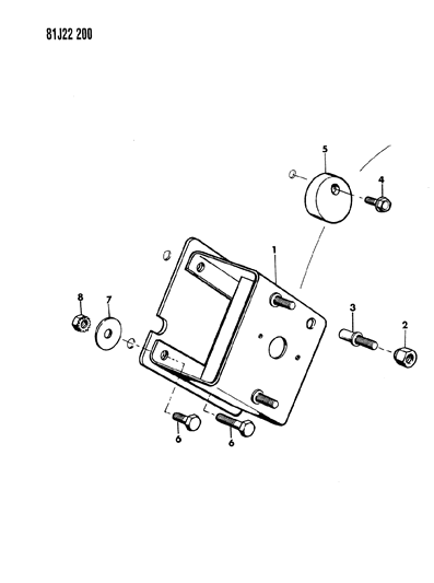 1985 Jeep Wrangler Wheel Mounting, Spare Diagram 1