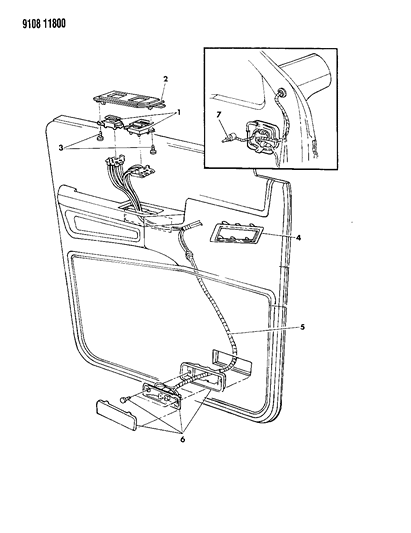 1989 Dodge Grand Caravan Wiring & Switches - Front Door Diagram