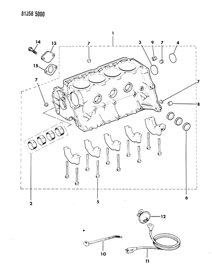 1985 Jeep Wagoneer Block , Engine Diagram 1