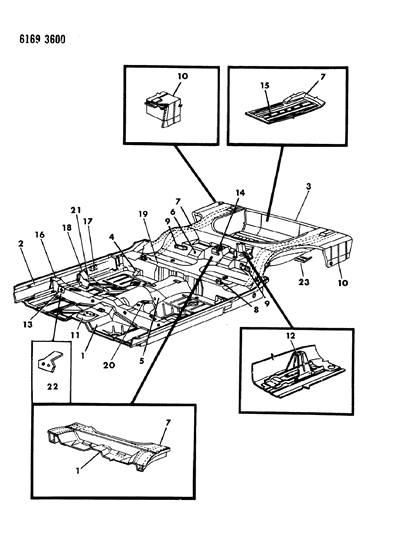 1986 Chrysler LeBaron Floor Pan Diagram