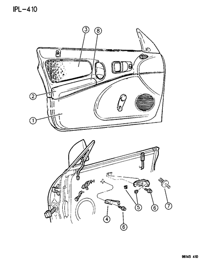 1996 Dodge Neon BOLSTER-Front Door Trim Diagram for PG00RF8