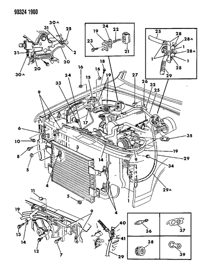 1991 Dodge Dakota Plumbing - A/C & Heater Diagram 1