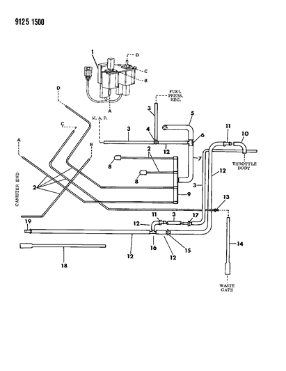 1989 Dodge Lancer Emission Hose Harness Diagram 4