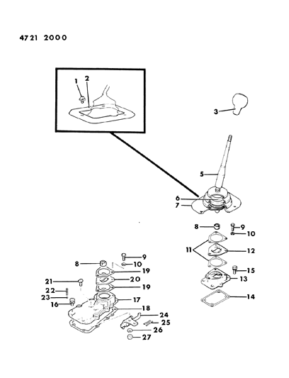 1984 Dodge Ram 50 Bolt-M/T GEARSHIFT Equip Diagram for MD703191