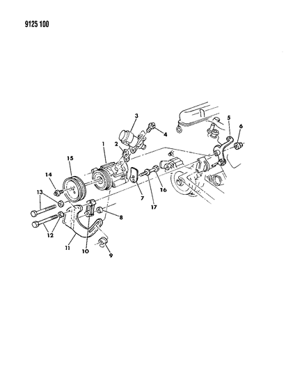 1989 Dodge Diplomat Pump Air Diagram for 4307844