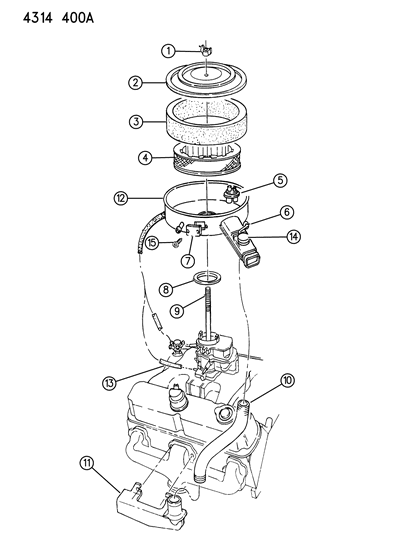 1985 Dodge Ram Van Air Cleaner Diagram 3