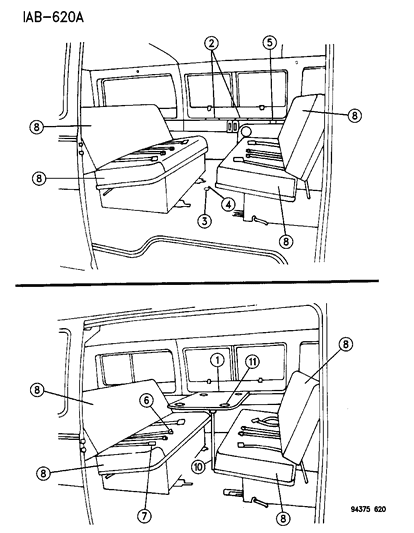 1995 Dodge Ram Van Travel Seat System Diagram 1