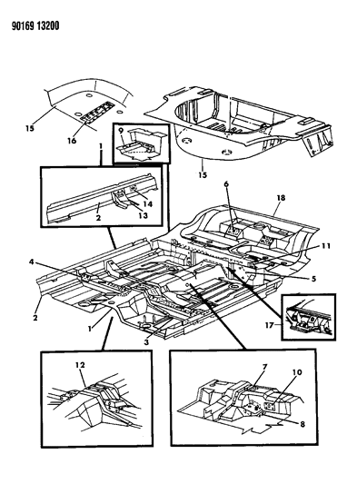 1990 Chrysler Imperial Floor Pan Diagram
