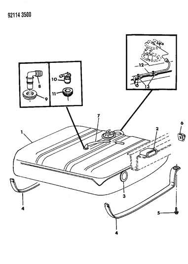 1992 Chrysler Town & Country Fuel Tank Diagram 1