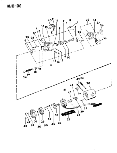 1984 Jeep Wrangler Housing - Steering Column Upper Diagram 2