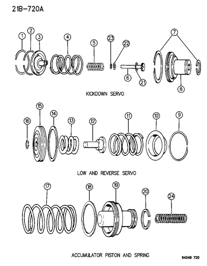 1994 Dodge Ram Van Servos - Accumulator Piston & Spring Diagram 2