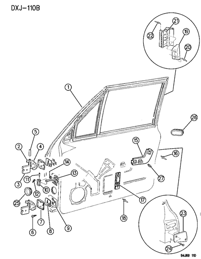 1994 Jeep Cherokee Wiring Plug Door Conduit Diagram for 55002367