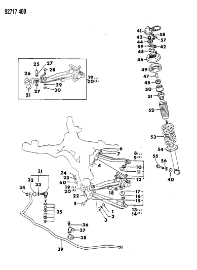 1993 Dodge Stealth Suspension - Rear Diagram 1