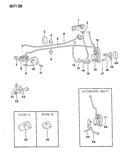 1990 Dodge Colt Screw-Screw,Front Door LOCKIN Diagram for MU340027