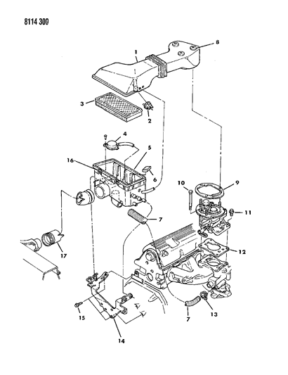 1988 Dodge Omni Air Cleaner Diagram 1