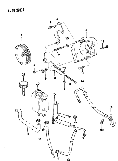 1990 Jeep Cherokee Pump Mounting - Power Steering Diagram 1