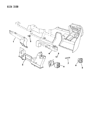 1986 Dodge Omni Air Distribution, Duct, Outlet, Louver Diagram