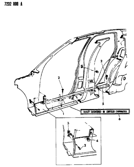 1987 Dodge Shadow Scuff Plates Diagram