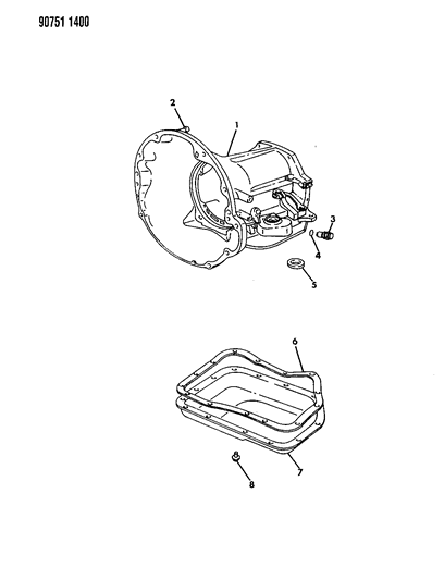 1990 Dodge Ram 50 Case & Related Parts Diagram