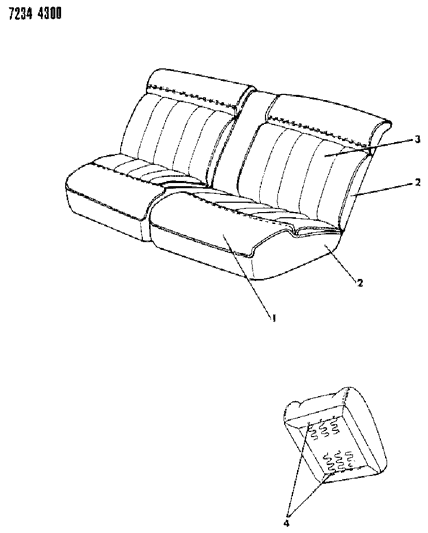 1987 Chrysler LeBaron Base Rear Seat Diagram 3