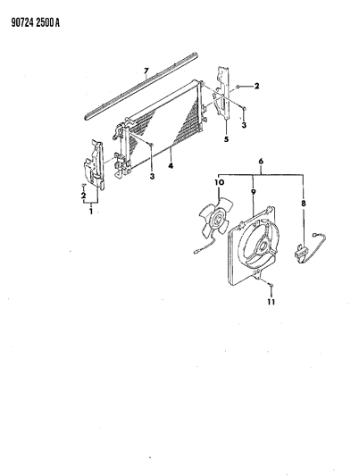 1990 Dodge Colt Condenser, Air Conditioner Diagram