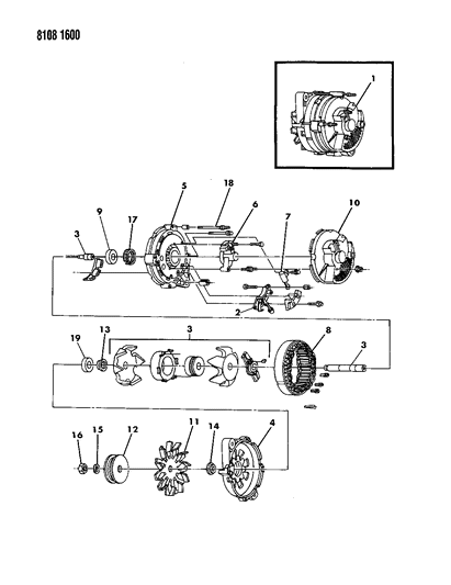1988 Dodge Shadow Alternator Diagram 1