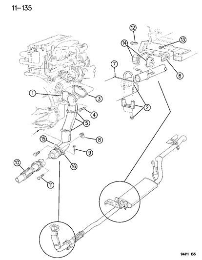 1996 Jeep Cherokee Exhaust System Diagram 1