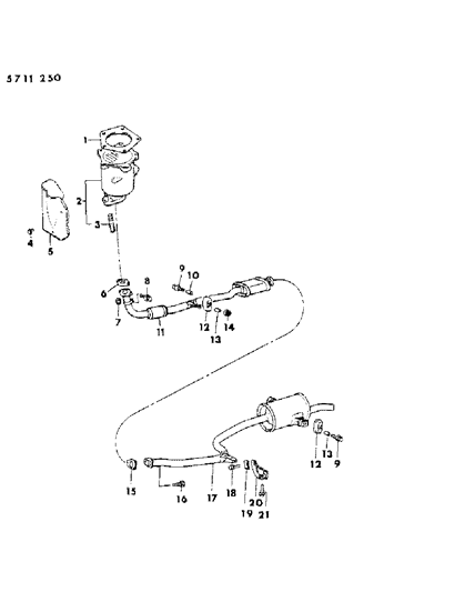 1986 Dodge Colt Exhaust System Diagram 2