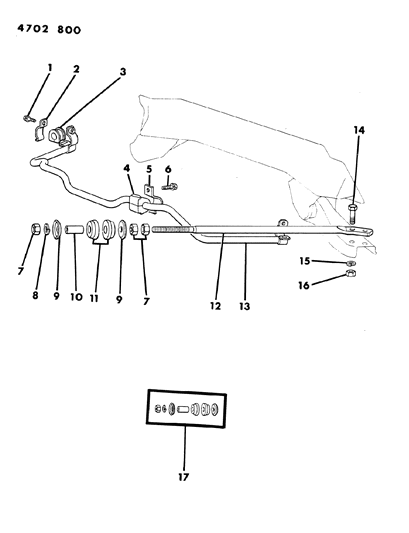 1984 Dodge Colt Stabilizer - Front Diagram