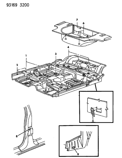 1993 Chrysler LeBaron Plugs Floor Pan And Pillar Diagram