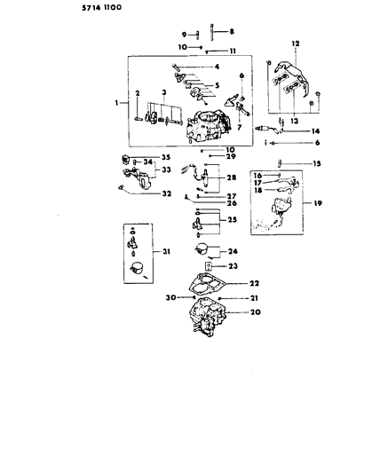 1986 Dodge Colt Carburetor Inner Parts Diagram 1