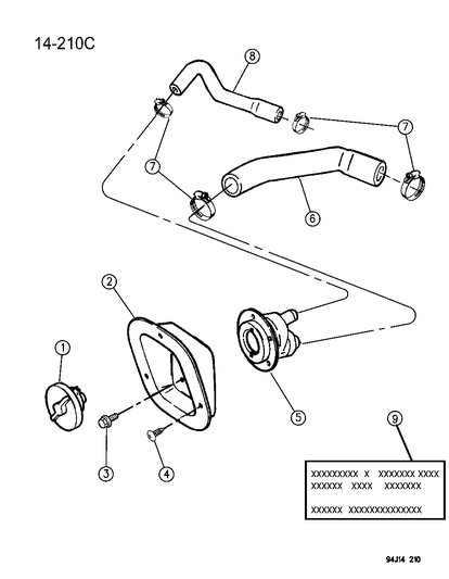 1994 Jeep Wrangler Fuel Tank Filler Tube Diagram